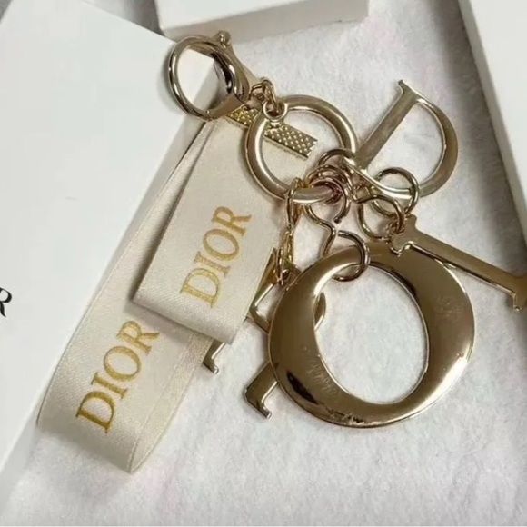 Dior Gold and Cream Keychain/bag charm - Picture 1 of 2